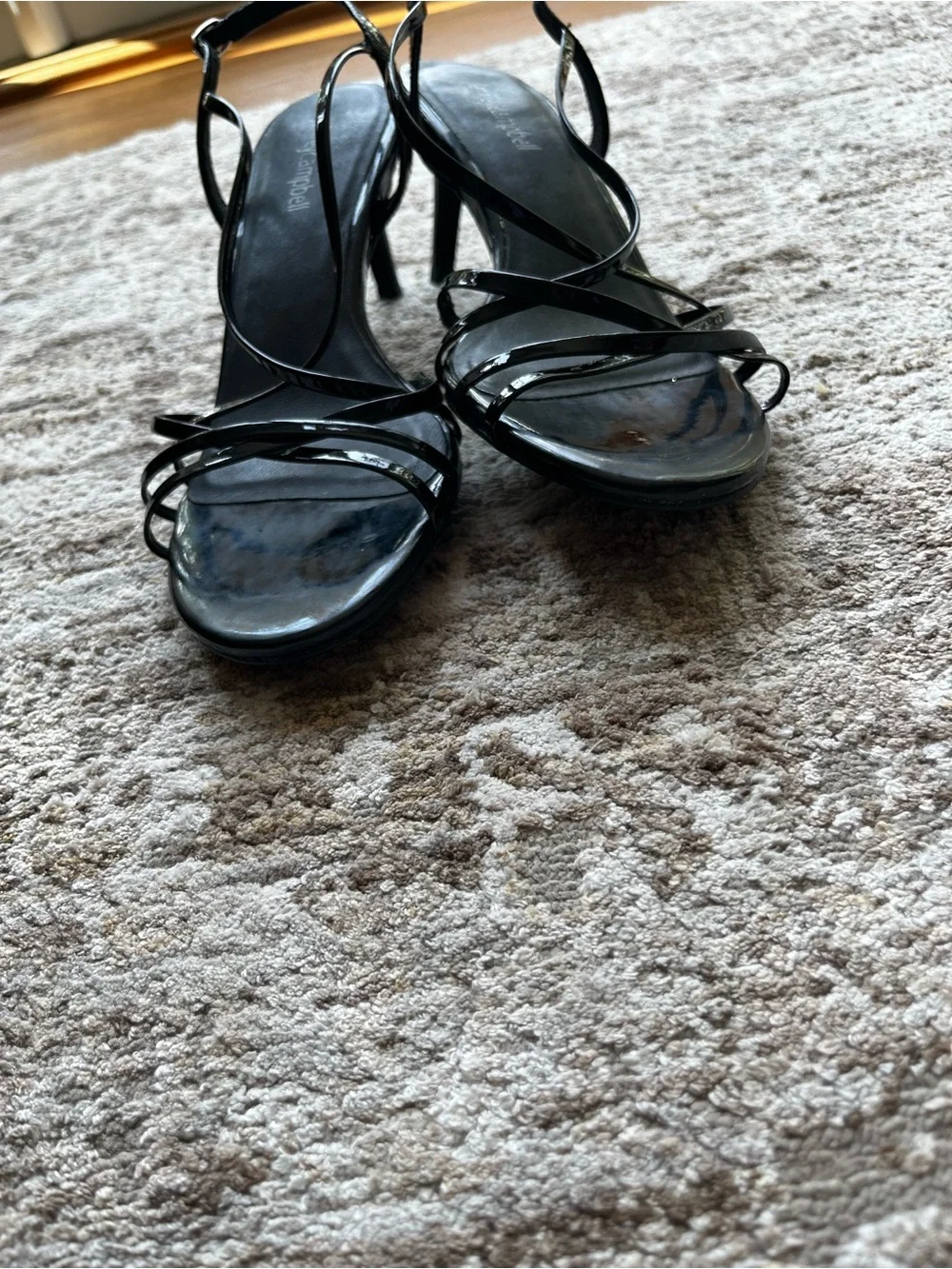 Jeffrey Campbell Black patent strappy High-Heel Sandals